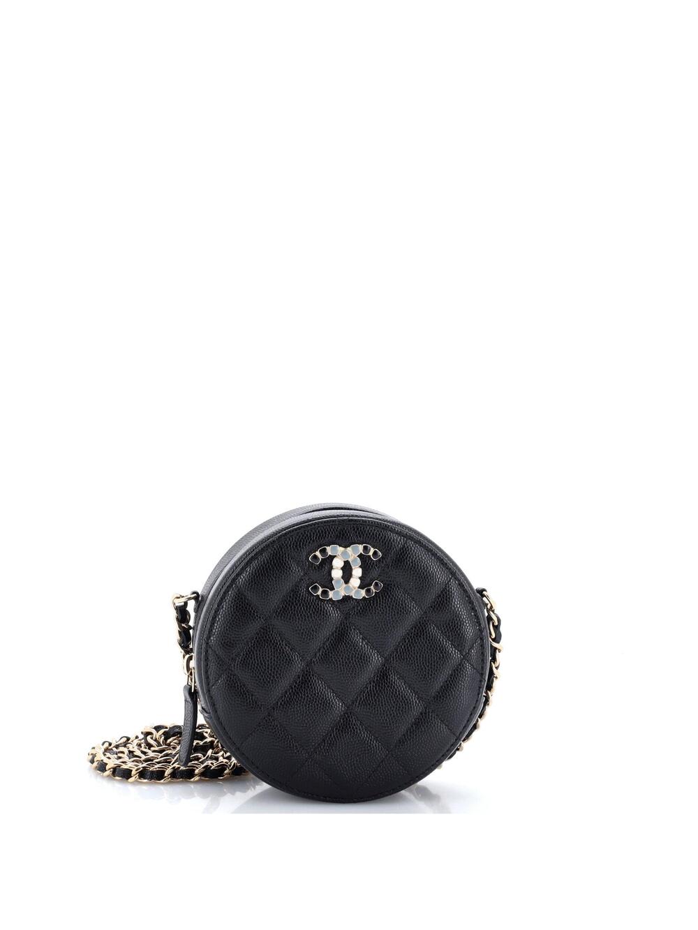 Chanel Round Clutch With Chain Quilted #327327C32B